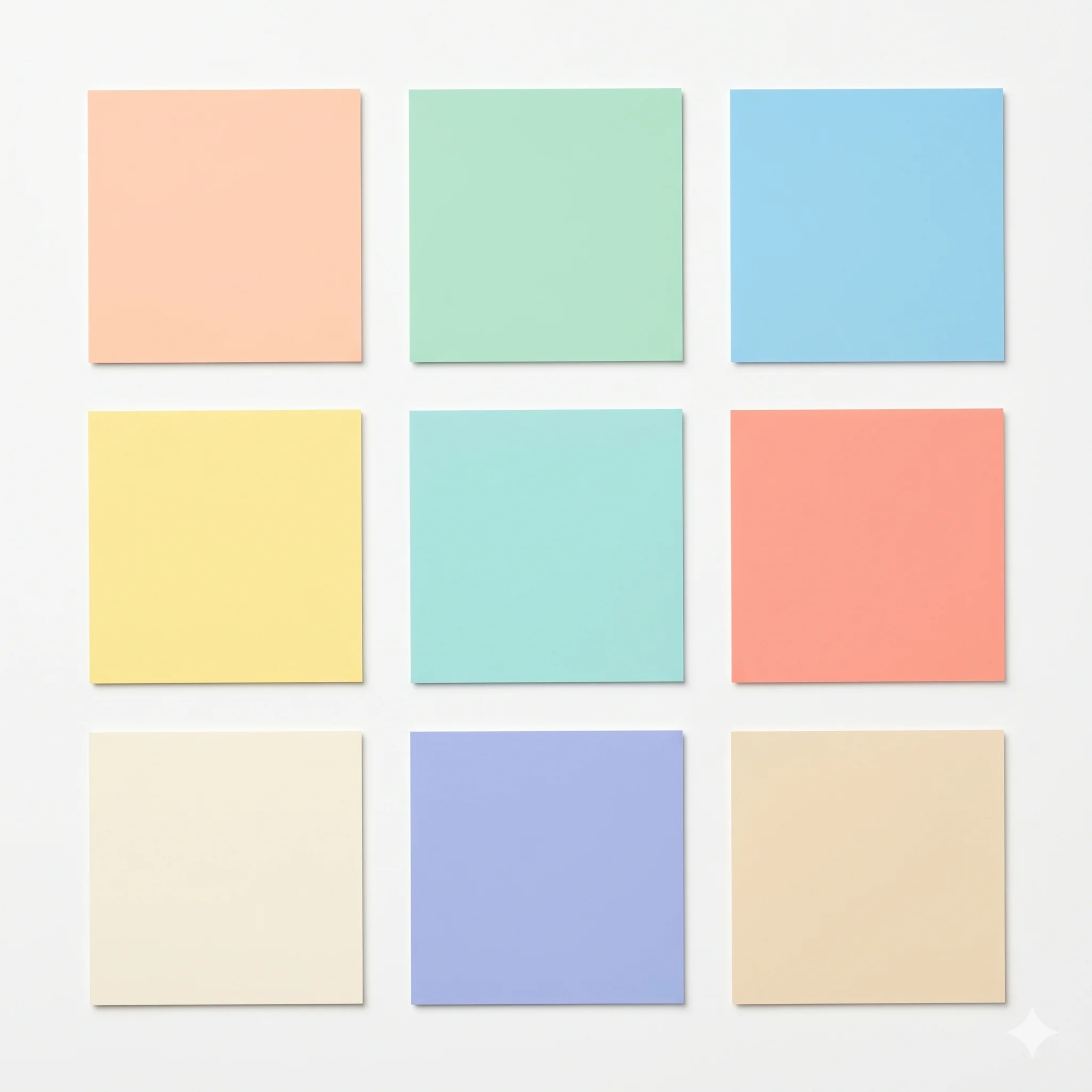Light Spring color palette swatches for seasonal color analysis, featuring delicate peach and mint green.
