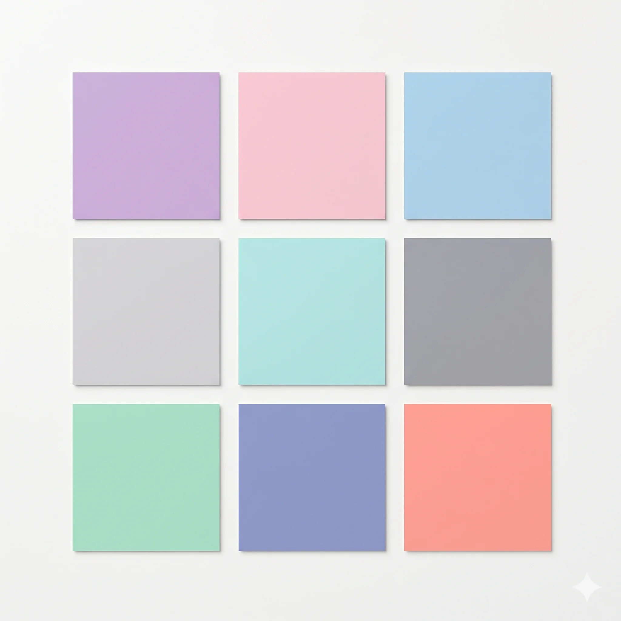 Light Summer color palette swatches for seasonal color analysis, featuring cool lavender and light grey.
