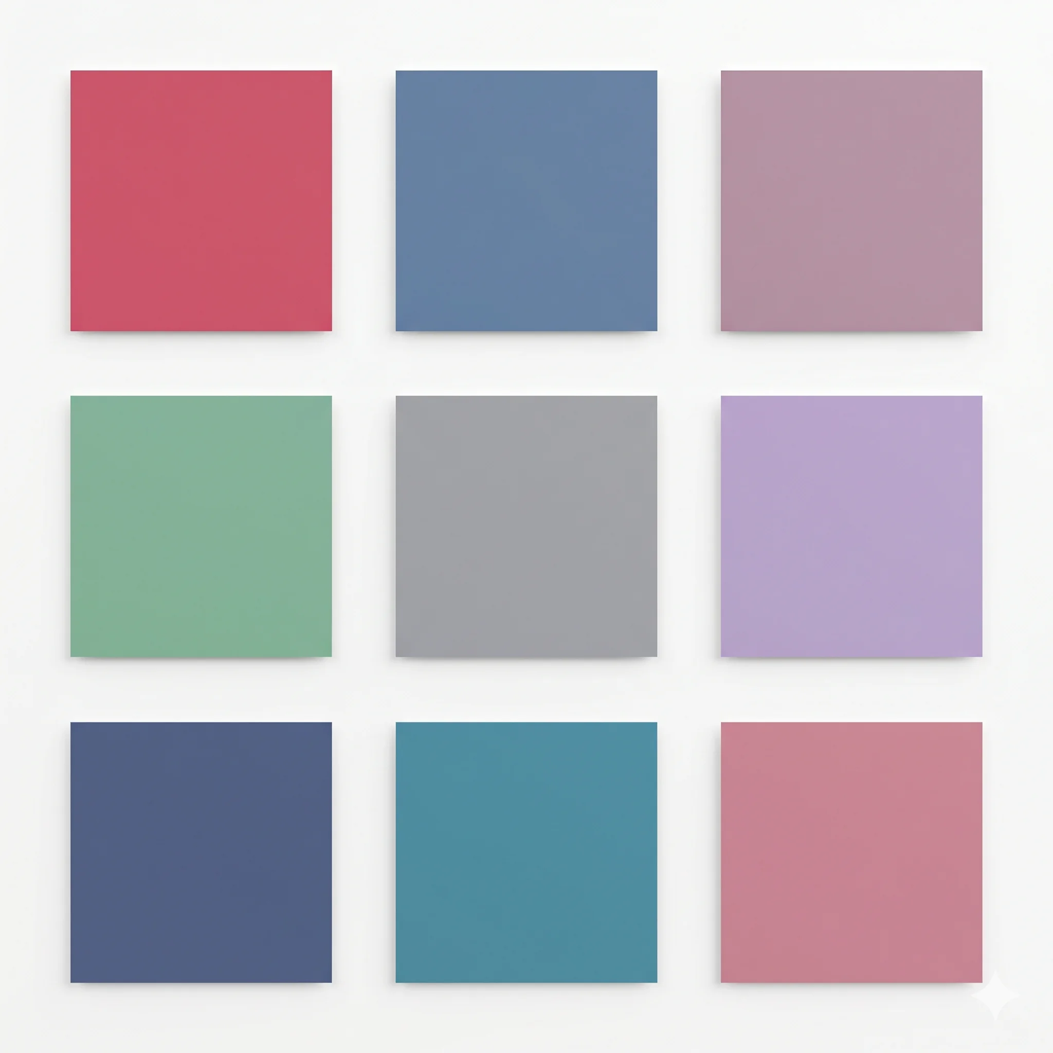 True Summer (Cool Summer) color palette swatches for seasonal color analysis, featuring raspberry and denim blue.