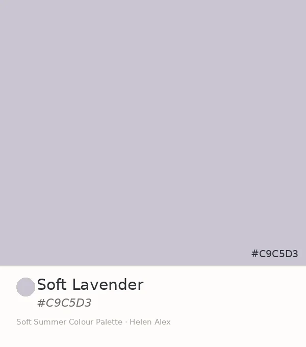 Soft Summer palette swatch — Soft Lavender, a desaturated cool lavender tone, hex #C9C5D3