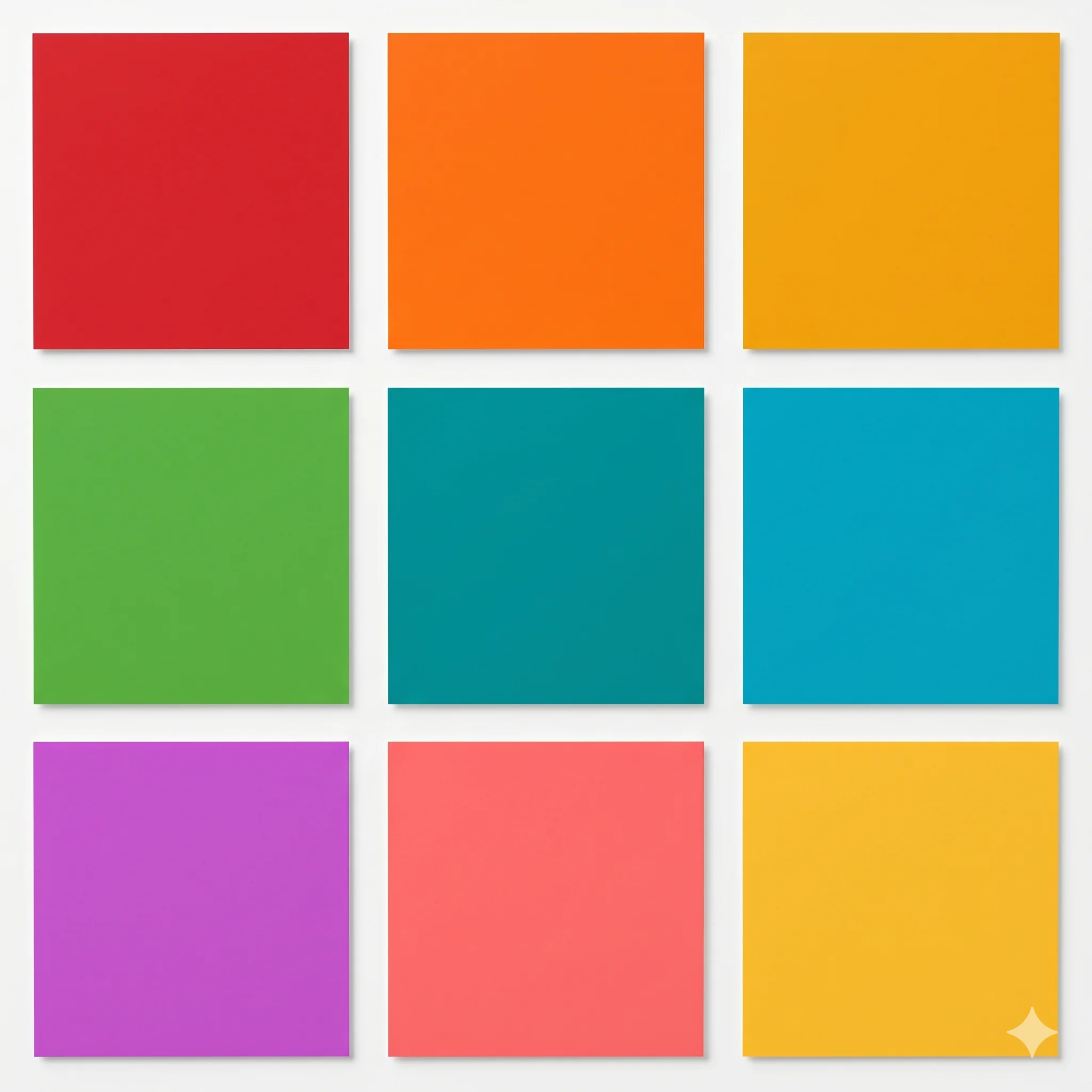 Bright Autumn color palette swatches for seasonal color analysis, featuring vibrant chili pepper red and teal.