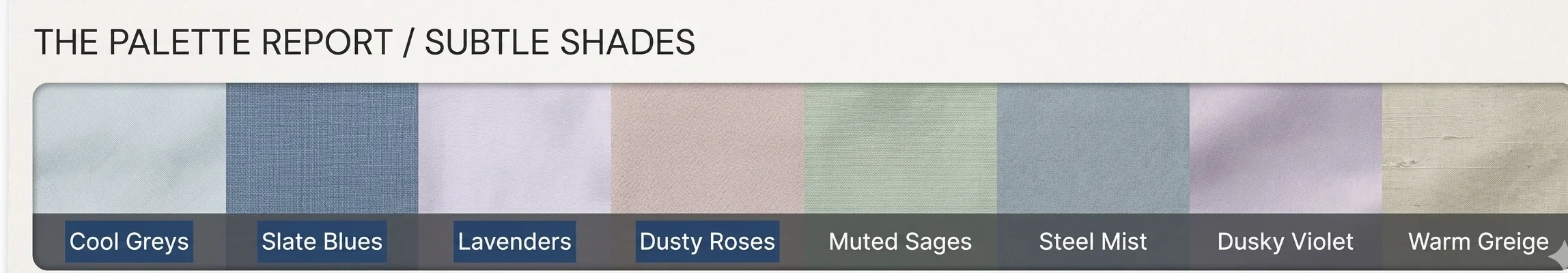 The Soft Summer Colour Palette — Five Colour Families 5 color systems belonging to soft summer