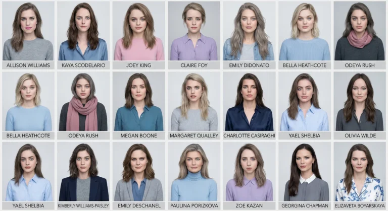 True summer celebrities profile , a portrait showing all the true summer celebrities gathered in one image each having their own distinct ttrue summer traits ,makeup and styling