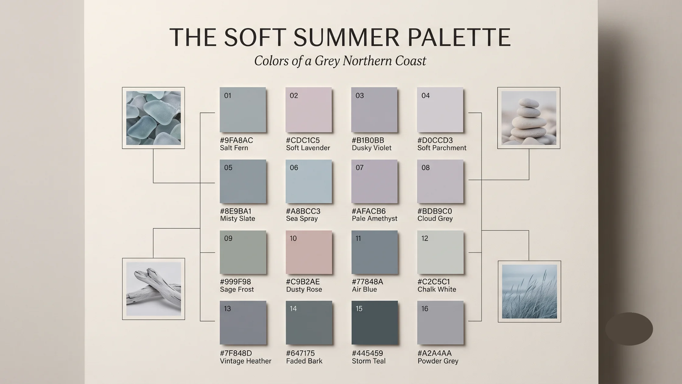 Colors that belong to soft summer palette ,all clinically tested and verified .